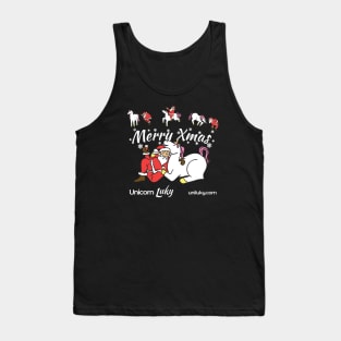 Xmas in black with Unicorn Luky and Santa Tank Top